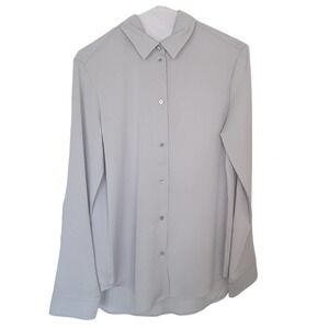 Helmut Lang Long Sleeve Grey Blouse Size M